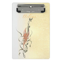 Prancheta mini Floral Vine Dourado Elegante
