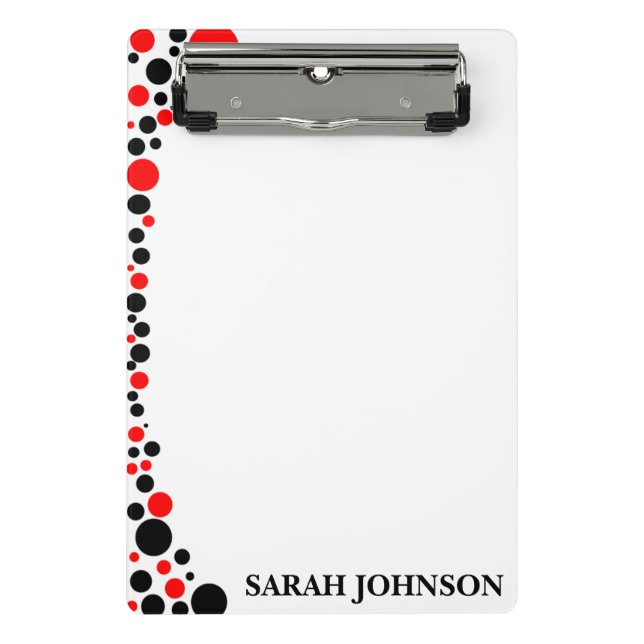 Prancheta Mini Personalizada com Pontos Vermelhos  (Frente)