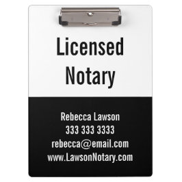 Prancheta Notário Preto Branco Promo Pro