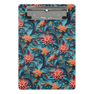 Prancheta Padrão de papel floral sem costura Mini Área de Tr