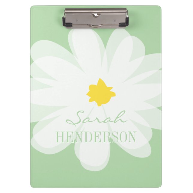 Prancheta personalizada com flor de margarida flor (Frente)