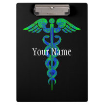 Prancheta personalizada da enfermeira do Caduceus