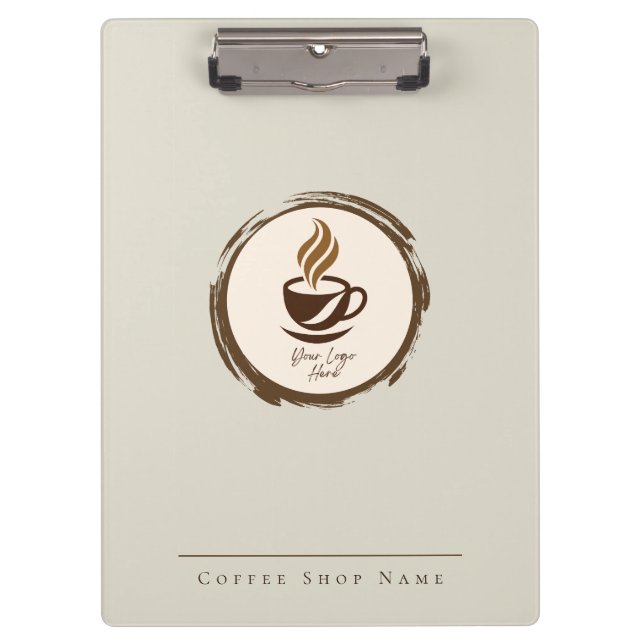 Prancheta personalizada para café com logotipo e n (Frente)