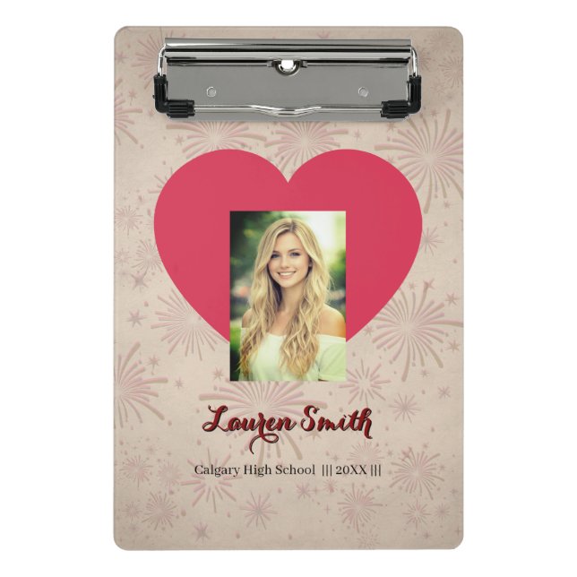 Prancheta Personalized Photo Font Heart Mini Clipboard  (Frente)