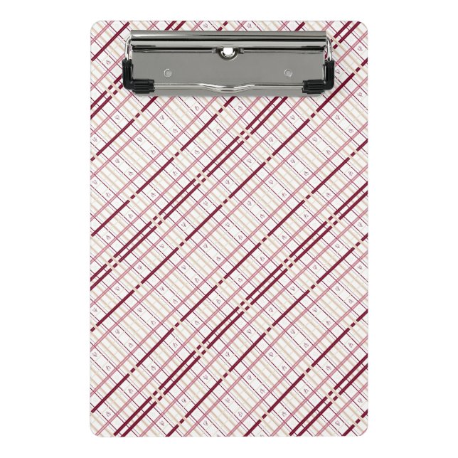 Prancheta Plaid Hearts – Design Caprichoso Burgund (Frente)