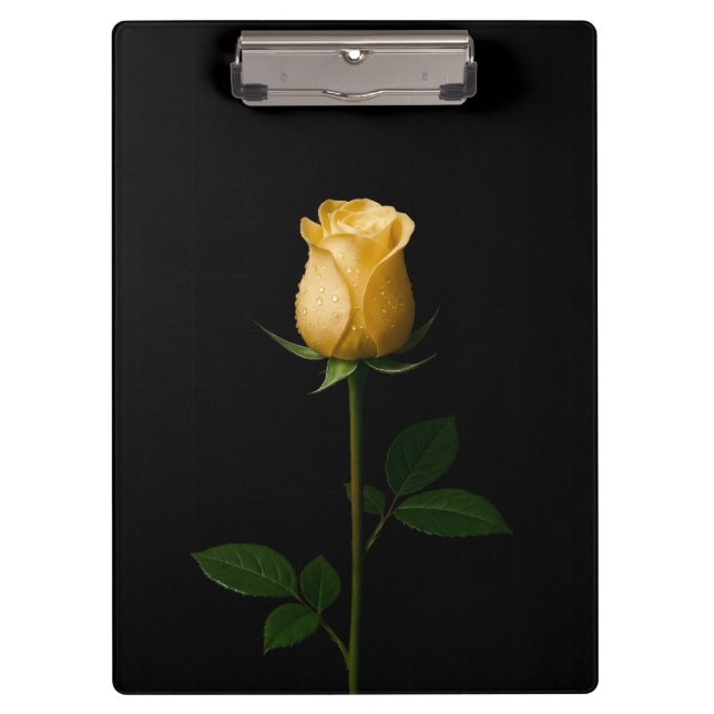 Prancheta Preta 4 Luxe, Rosa Amarela Iluminada pel (Frente)