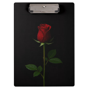 Prancheta Preta 4 Luxe, Rosa Vermelha Velvet