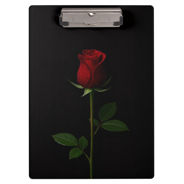 Prancheta Preta 4 Luxe, Rosa Vermelha Velvet (Frente)