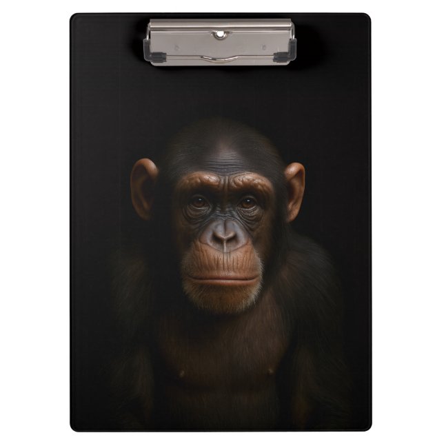 Prancheta Preta 4 Luxo, Chimpanzé Sereno (Frente)