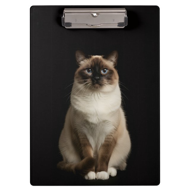 Prancheta Preta 4 Luxo com Gato Birmanês (Frente)