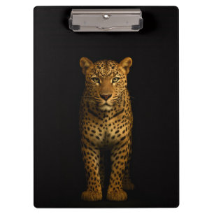 Prancheta Preta 4 Luxo, Leopardo Majestoso