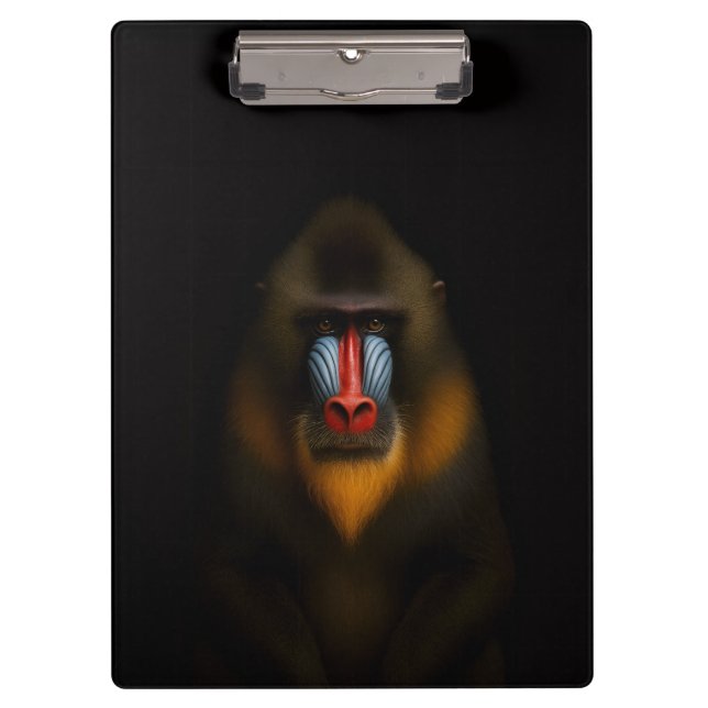 Prancheta Preta 4 Luxo, Mandril Macaco (Frente)