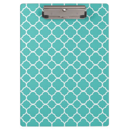 Prancheta Quatrefoil Azul Turquesa Preppy