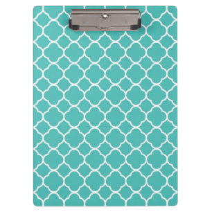 Prancheta Quatrefoil Azul Turquesa Preppy