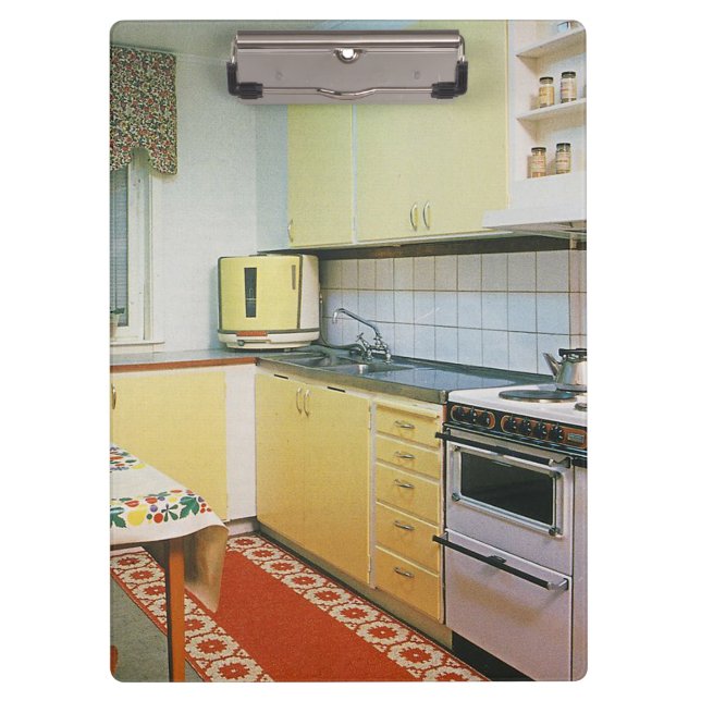 Prancheta retro da cena da cozinha dos anos 50 do (Frente)