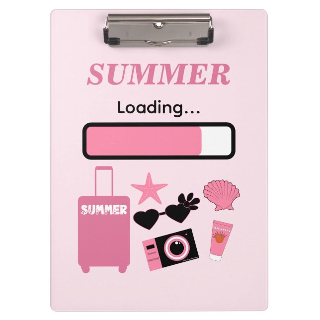 Prancheta Rosa de Carregamento de Verão (Frente)