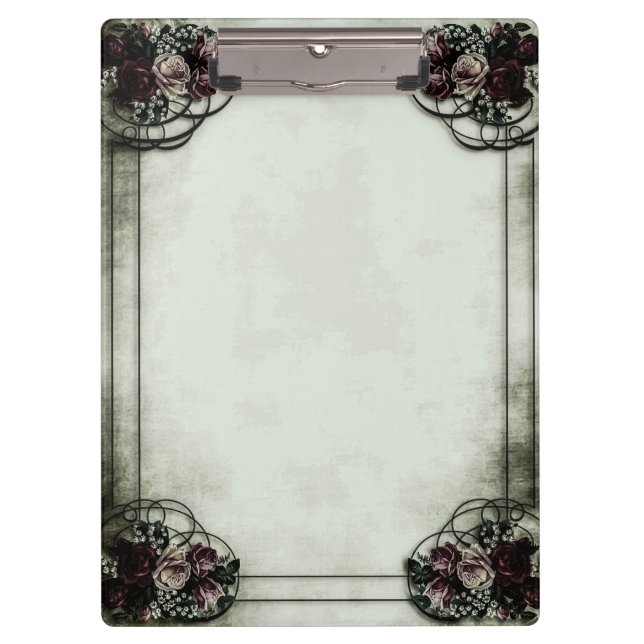 Prancheta rosas vitorianas chabby chic (Frente)