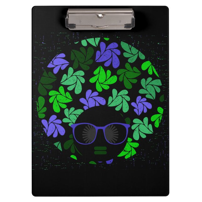 Prancheta Verde e Azul Afro Diva (Frente)