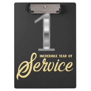 Pranchetas 1 ano de serviço 1 aniversário de funcionário d