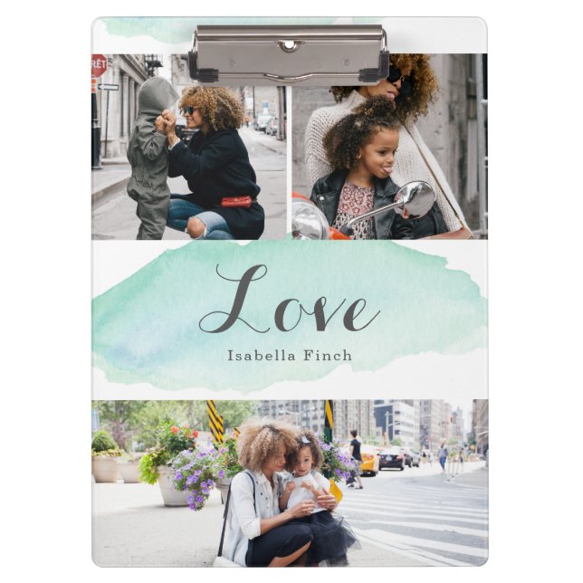 Pranchetas 3 Foto Turquoise Watercolor (Frente)