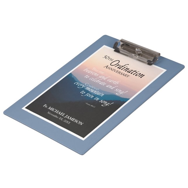 Pranchetas 50.º Aniversário dos Parabéns de Ordenação (Inclinado)