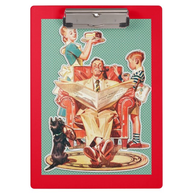 Pranchetas 50 da família nuclear de Vintage, 1950 (Frente)