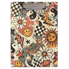Pranchetas 90s Happy Faces Sun Flowers Pattern