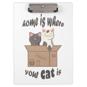 Pranchetas A citação engraçada de Home é onde seu gato está