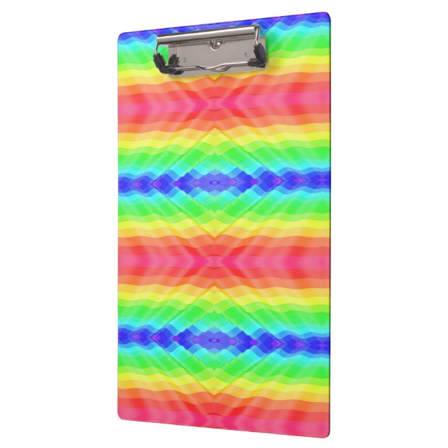 Pranchetas A clipboard with a colorful, kaleidoscopic rainbow (Esquerda)
