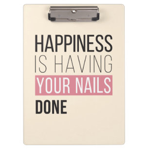 Pranchetas A felicidade está tendo suas unhas feitas