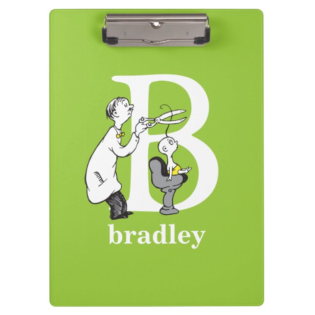 Pranchetas ABC do Dr. Seuss: Letra B - Branco | Adicione seu  (Frente)