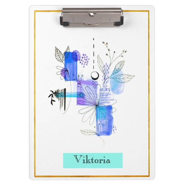 Pranchetas Abstração Moderna Preta e Marinho Azul (Frente)