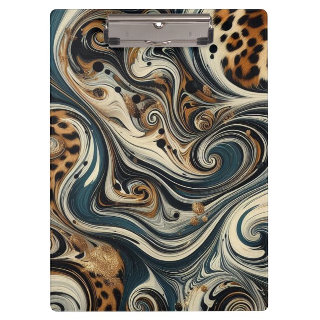 Pranchetas Abstract Leopard Print Swirl (Frente)