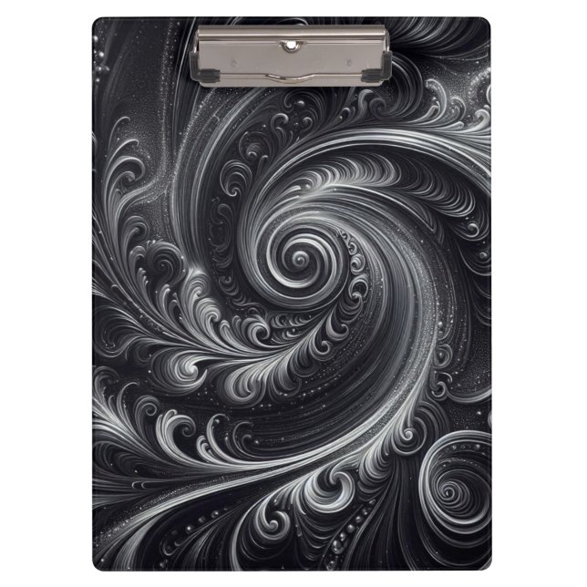 Pranchetas Abstrato Branca Negra Cinza Simples (Frente)