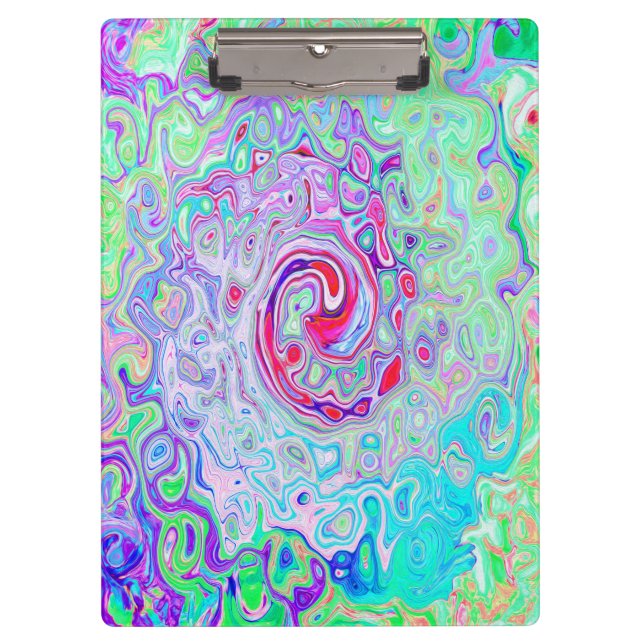 Pranchetas Abstrato da Groovy com espiral retrógrada e verde (Frente)