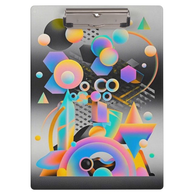 Pranchetas Abstrato geométrica vibrante e branca (Frente)