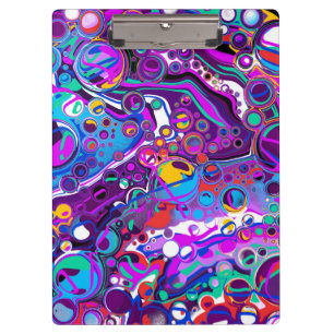 Pranchetas Abstrato Moderno das Bolhas de Cor Azul Roxo