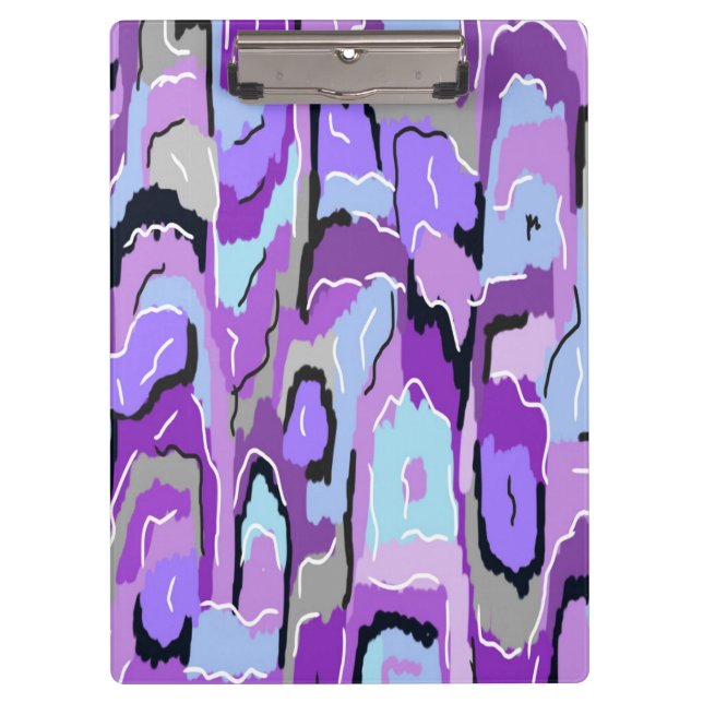 Pranchetas Abstrato púrpura com azul e preto (Frente)