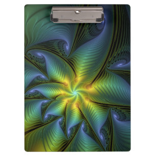 Pranchetas Abstrato Star, Ouro Verde brilhante Arte Fractal