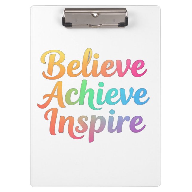 Pranchetas Acredite em Achieve Inspire (Frente)