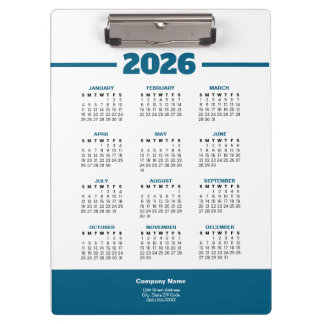Pranchetas Add Your Logo 2026 Business Calendar Clipboard