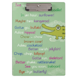 Pranchetas Adeus e boa sorte do Grupo Alligator