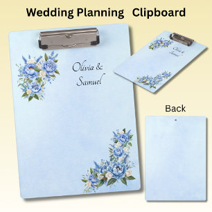 Pranchetas Adicionar Nomes Etc Blue Peony no Casamento Azul