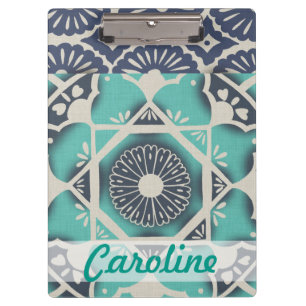 Pranchetas Adicionar Seu Nome Azulejo II Azul