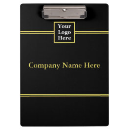 Pranchetas Adicione seu logotipo e texto a preto e azul Doura