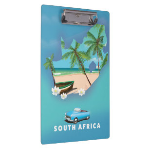 Pranchetas África do Sul Mapeia poster de viagens de Ilustraç