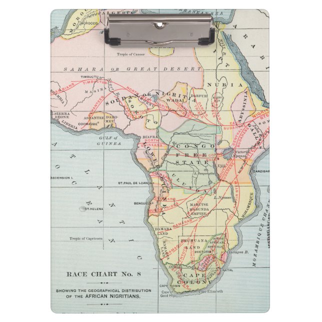 PRANCHETAS ÁFRICA: MAPA, 1894 (Frente)