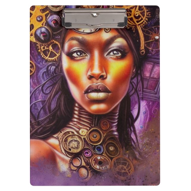 Pranchetas Afro Steampunk Inspired Art  (Frente)