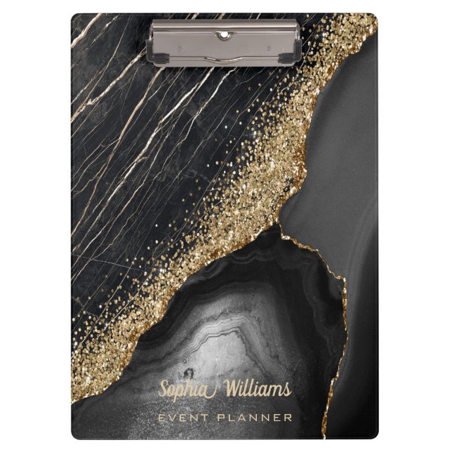 Pranchetas Agate de mármore preto (Frente)