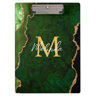Pranchetas Agate de mármore verde e Dourado